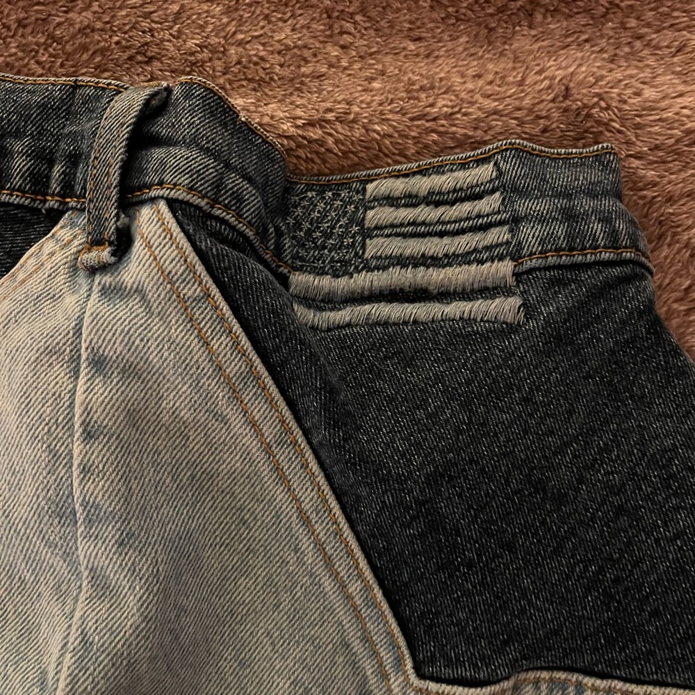 REVICE Two-Tone Blue High Rise Patchwork Jeans - Picture 16 of 16